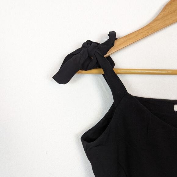 J. Crew Black Tie Shoulder Stretch Tank Top Size S - Picture 4 of 7